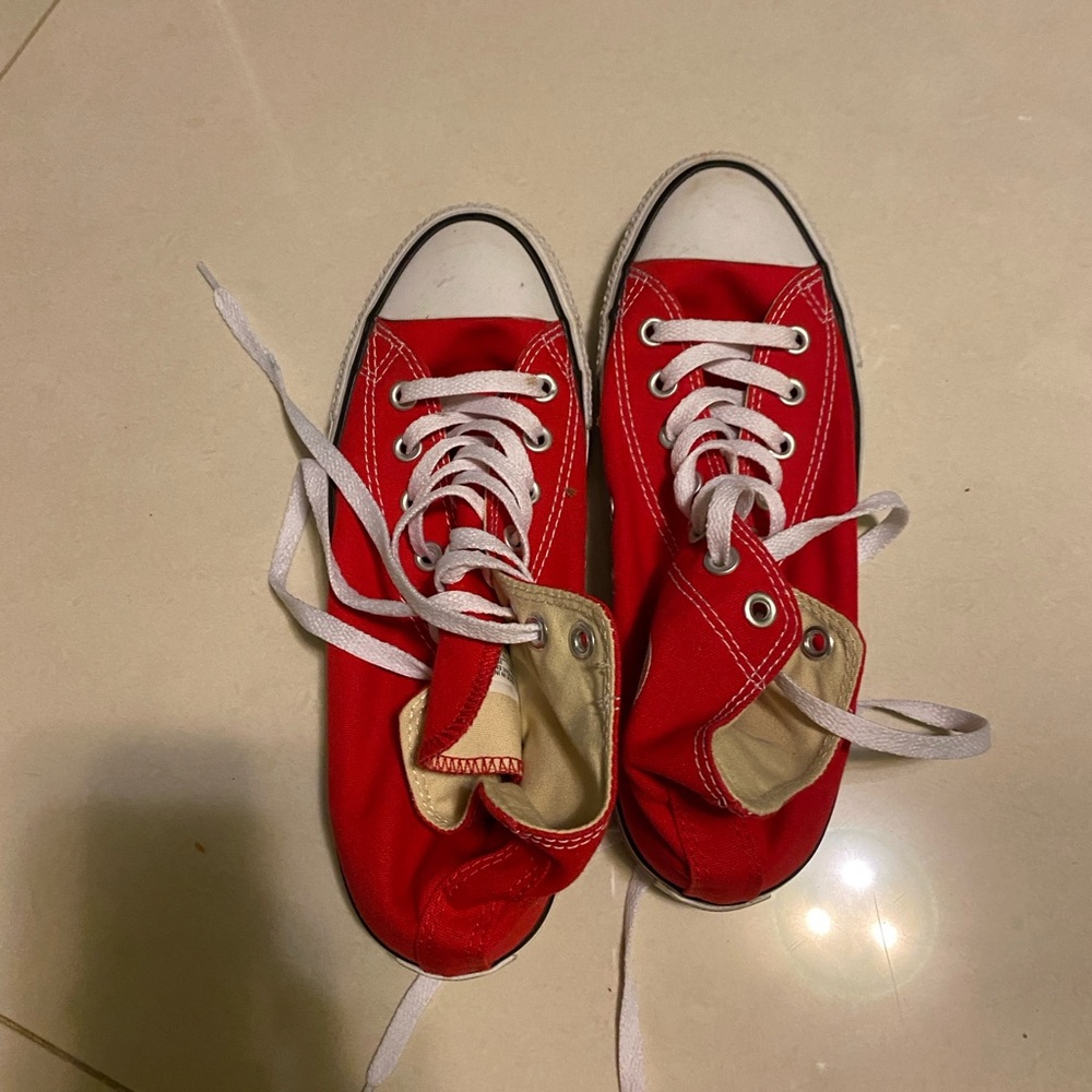 Red high top converse